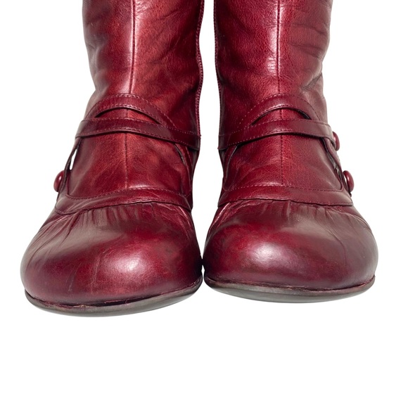 Miz Mooz Burgundy Leather Heeled Boots - Picture 4 of 17